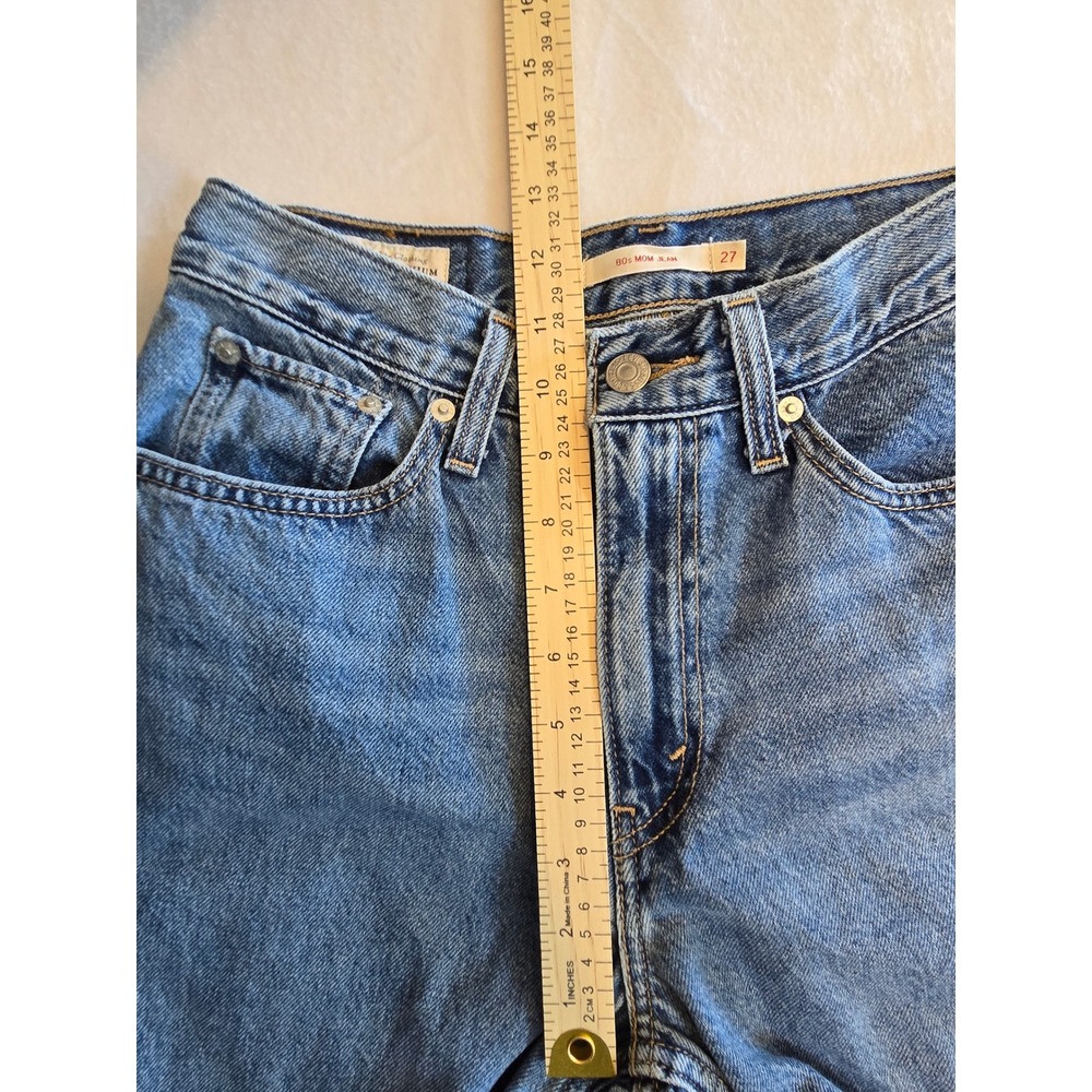 Levis Premium 80s Mom Jeans High Rise Tapered Blue Denim 27 - Picture 6 of 11